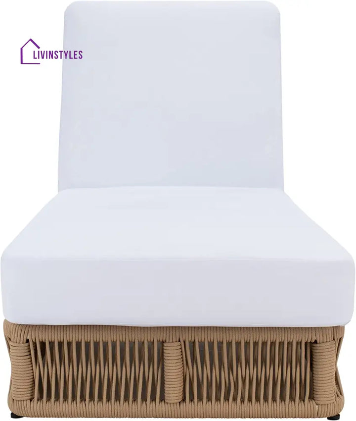 Reynard Outdoor Swimming Poolside Lounger (Tan) Braided & Rope - Loungers