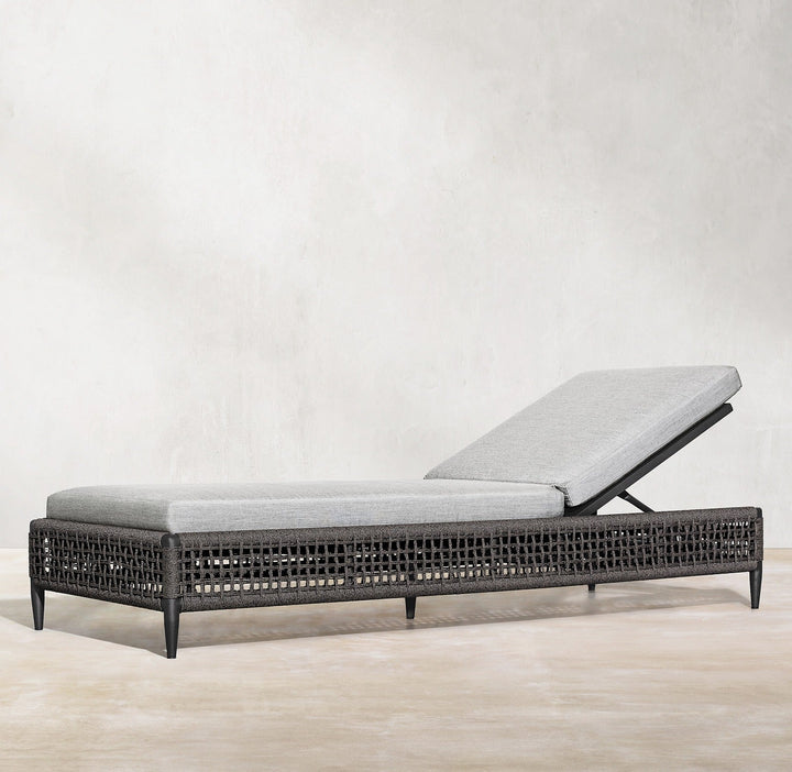 Quel Outdoor Swimming Poolside Lounger (Grey) Braided & Rope