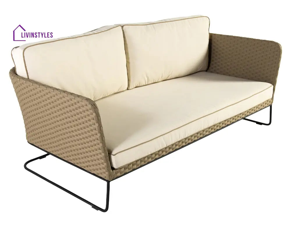 Ricci Outdoor Sofa Set 2 Seater 2 Single seater and 1 Center Table (Brown + Beige) - Sofa Sets