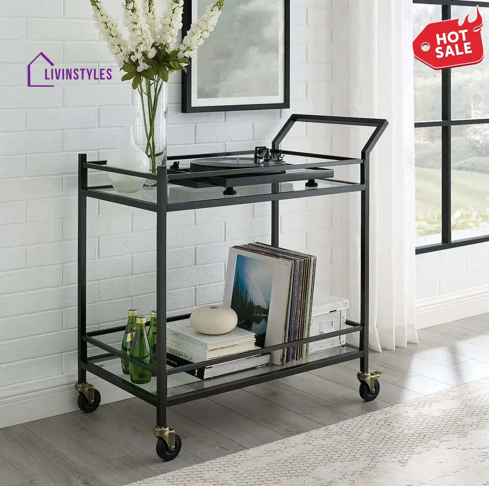 Ridhi Black Frame Serving Trolley