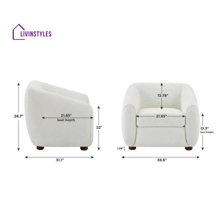 Ridhi Solid Wood and Fabric Arm Chair | Living Room Chair | Lounge Chair