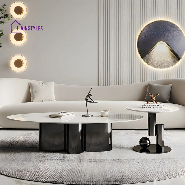 Ridhima Stainless Steel Coffee Table Set for Living Room
