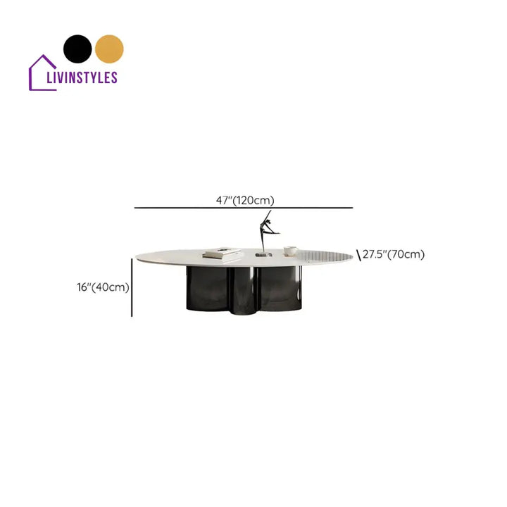 Ridhima Stainless Steel Coffee Table Set for Living Room