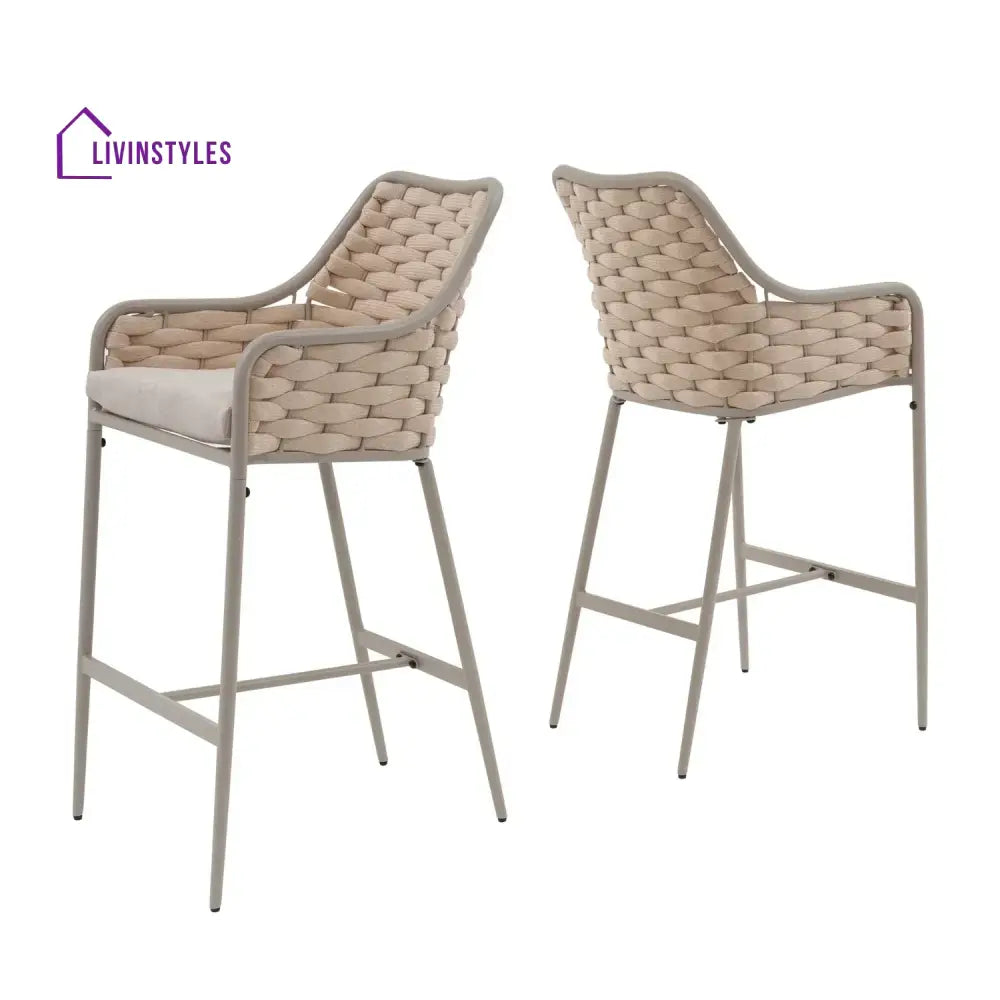 Rika 2-Piece Outdoor Rope Bar Chairs – Stylish Comfort Built to Last - Bar Chairs