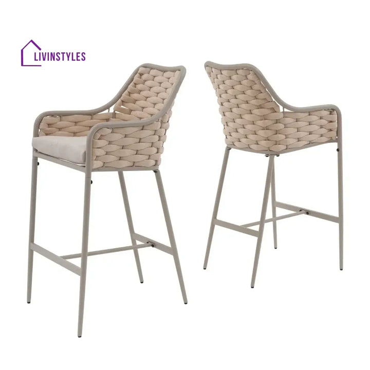 Rika 2-Piece Outdoor Rope Bar Chairs – Stylish Comfort Built to Last - Bar Chairs