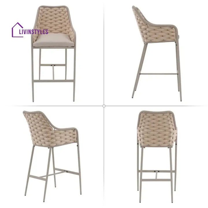 Rika 2-Piece Outdoor Rope Bar Chairs – Stylish Comfort Built to Last - Bar Chairs