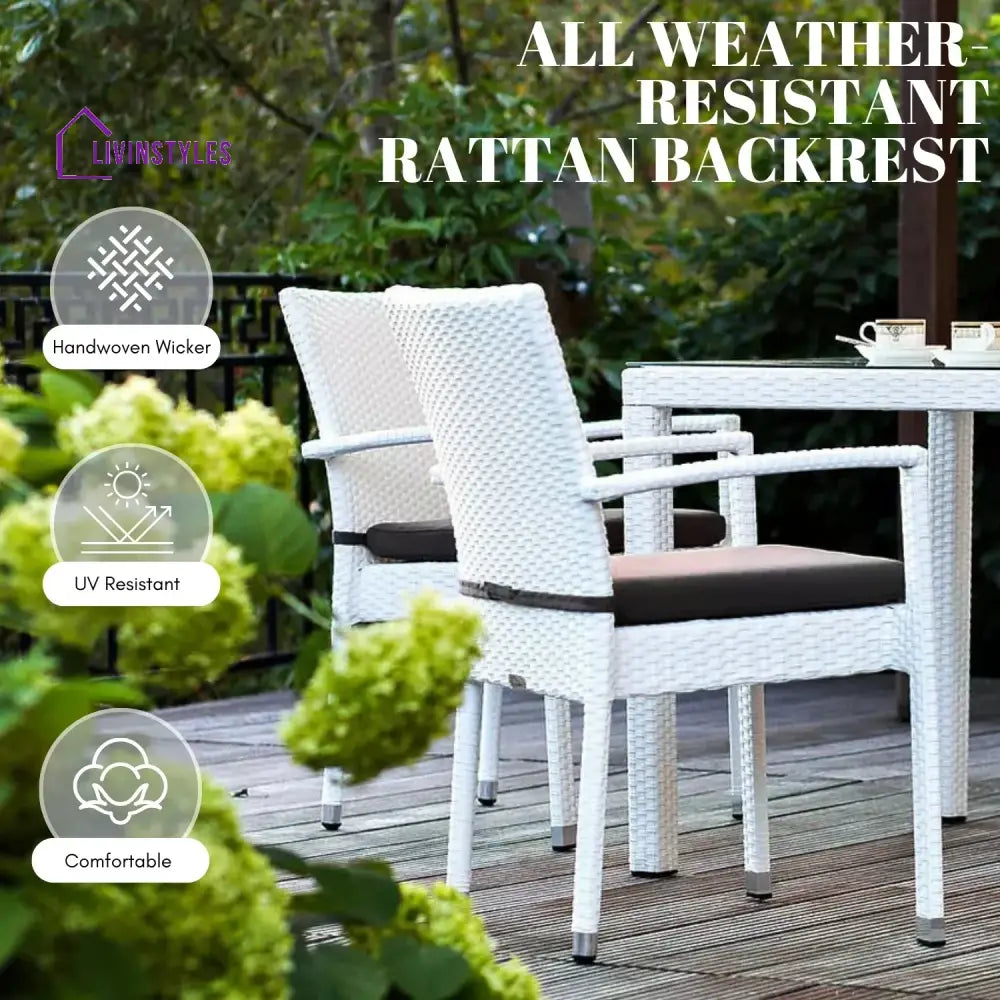 Riko 5-Piece Outdoor Patio Dining Set With Rattan Chairs & Glass-Top Table - Dining Set