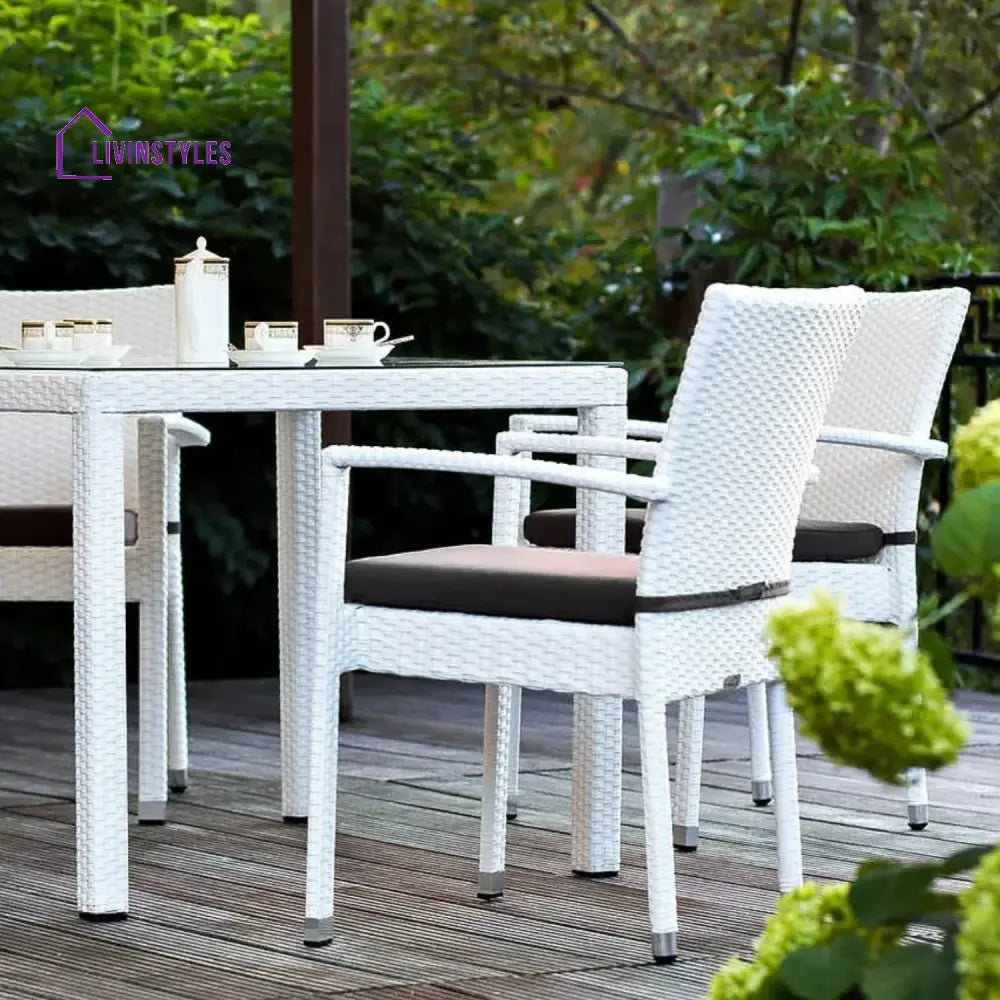 Riko 5-Piece Outdoor Patio Dining Set With Rattan Chairs & Glass-Top Table - Dining Set