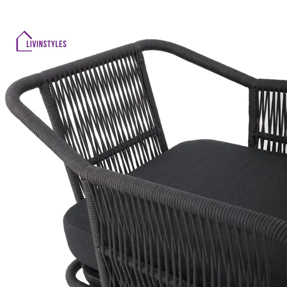 Riley 4-Piece Outdoor Rope Patio Furniture Set with Wood-Top Table - Sofa Set