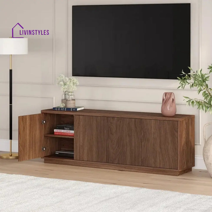 Riley Wooden Finish Tv Unit Stand for Living Room