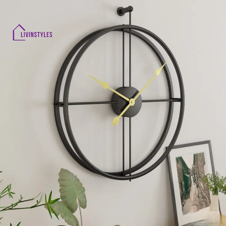 Rillie Gold And Black Metal Wall Clock