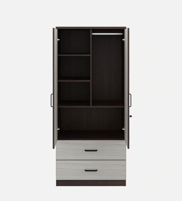 Omkarwood Rillo Premium 2-Door Engineered Wood Wardrobe with Drawer Storage