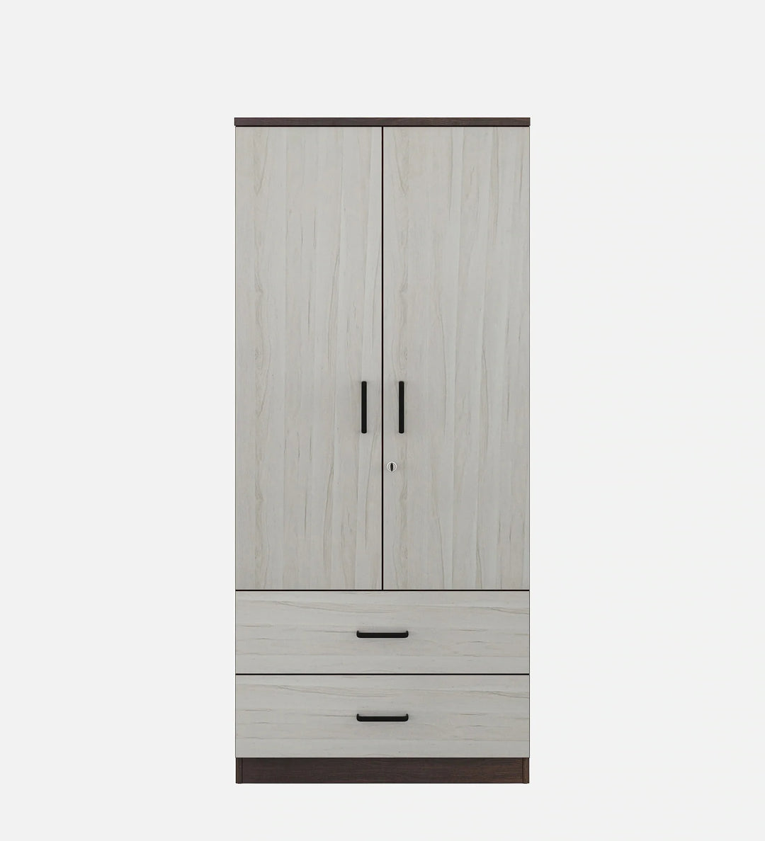 Omkarwood Rillo Premium 2-Door Engineered Wood Wardrobe with Drawer Storage