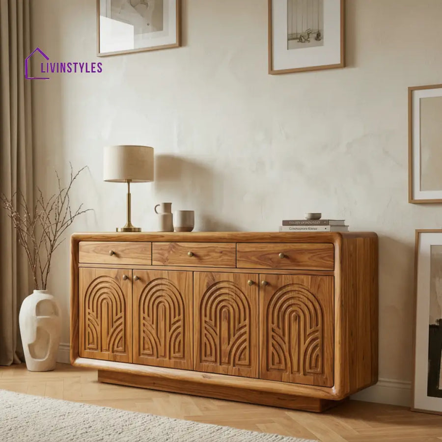 Rima Sheesham Wood Cabinet and Sideboard (Honey Finish)