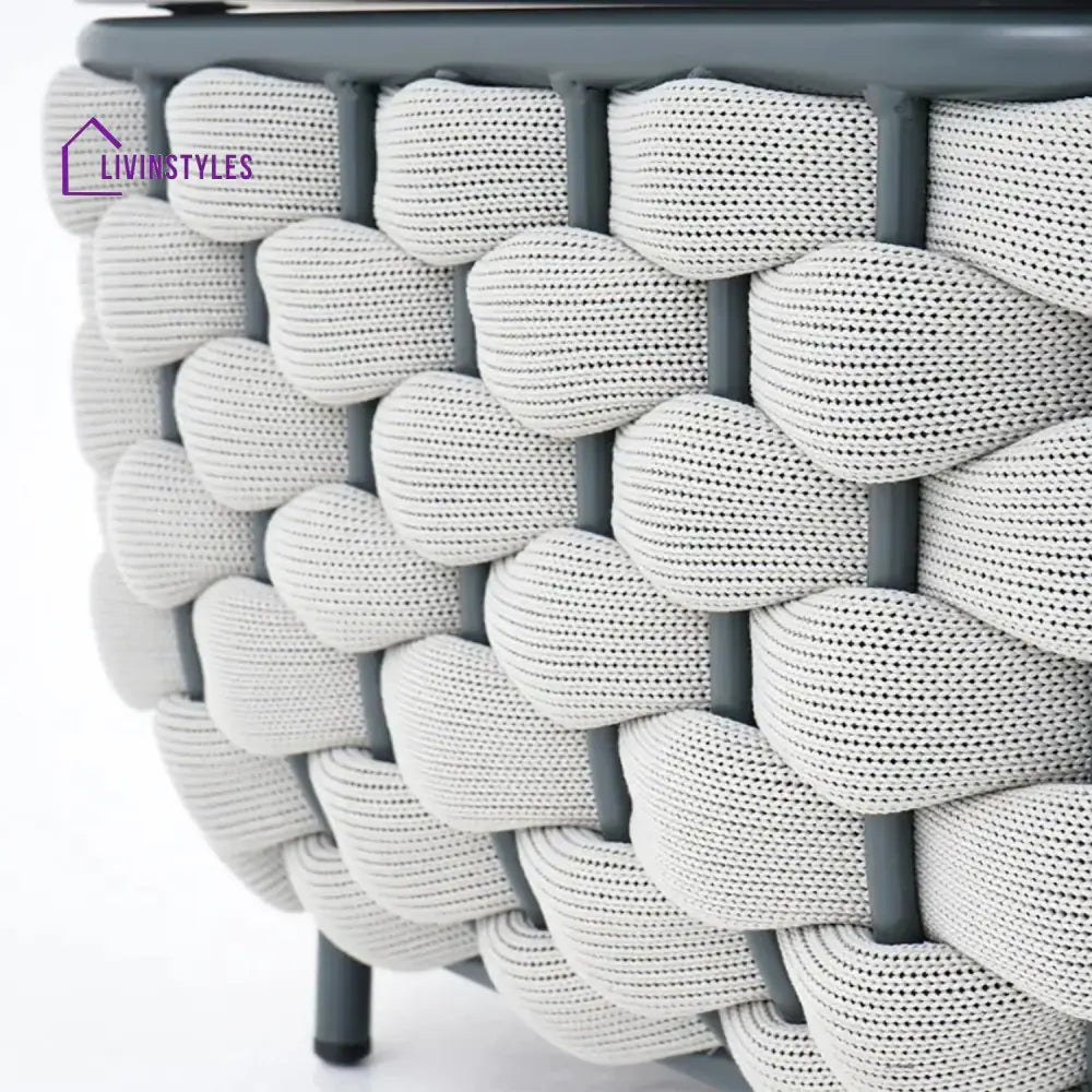 Rina 4 Piece Outdoor Rope Sofa Set with Glass Top Coffee Table (Light Grey & Dark Grey) - Sofa Set