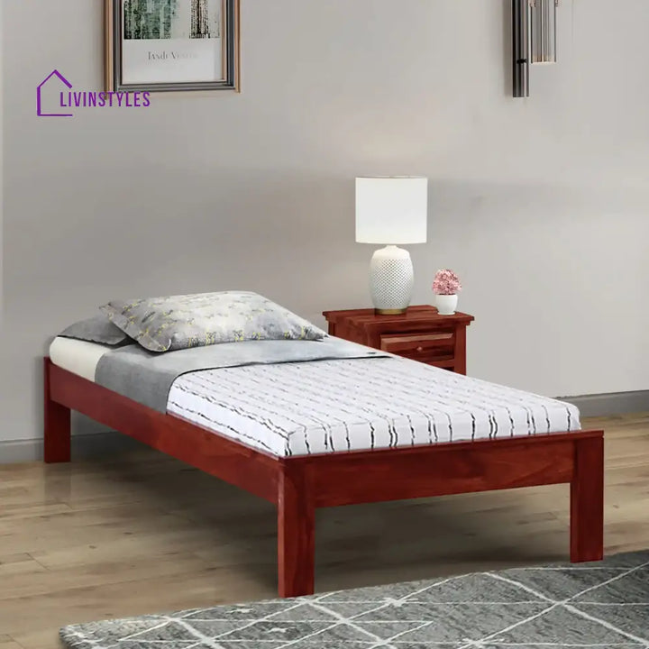 Divyam Sheesham Wood Single Beds Honey Bedroom Furniture Sets