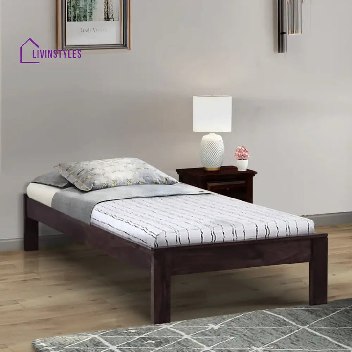 Divyam Sheesham Wood Single Beds Walnut Bedroom Furniture Sets
