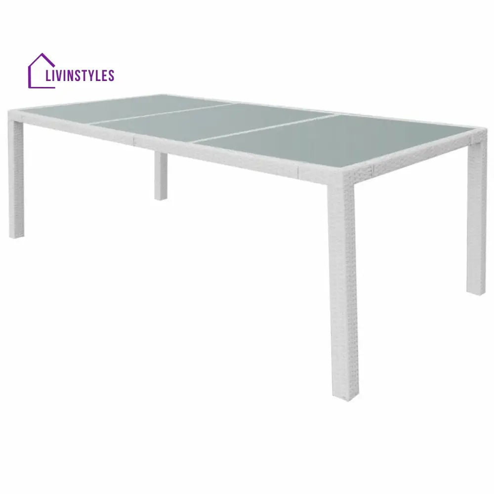 Rinaldo Outdoor Patio Dining Set 8 Chairs and 1 Table (White) - Dining sets
