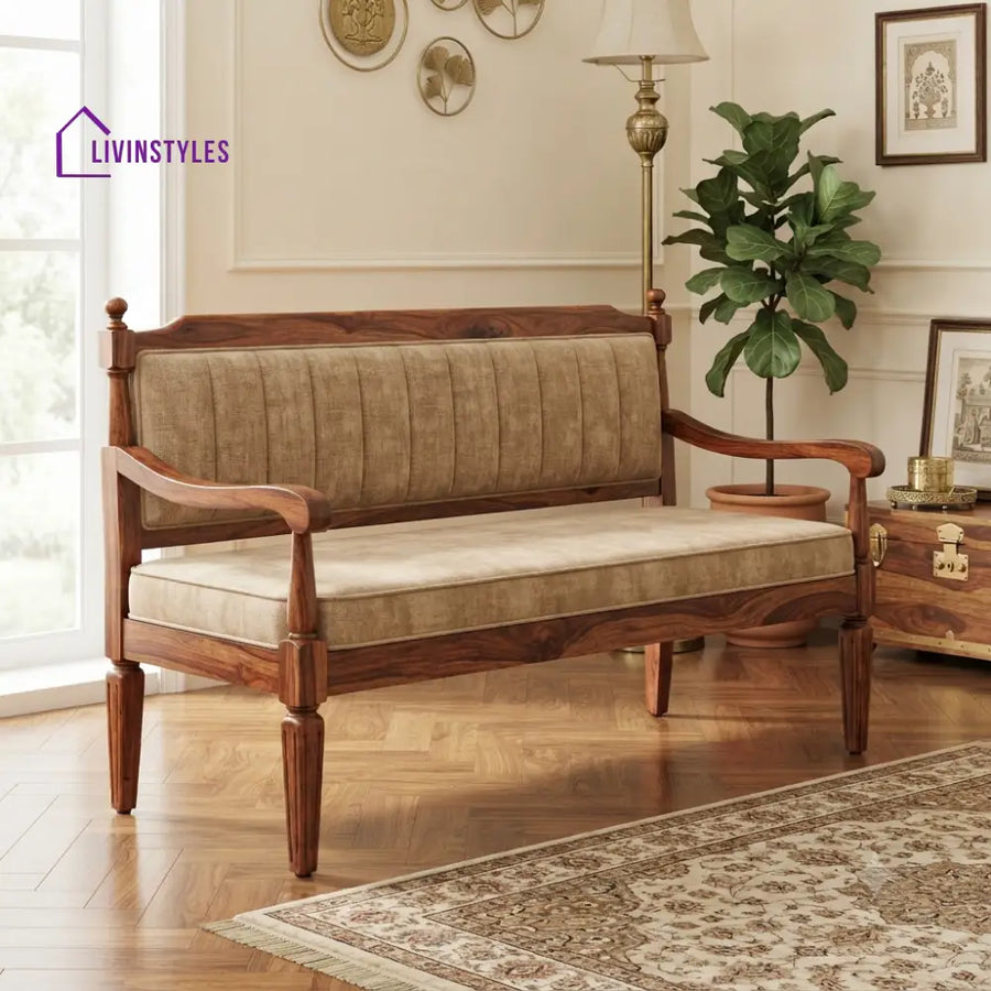 Rini Wooden Bench for Living Room | Bedroom | Extra Seating