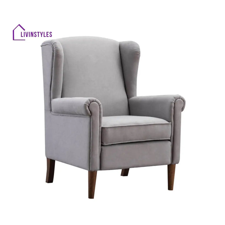 Rinita Solid Wood and Fabric Arm Chair | Living Room Chair | Lounge Chair