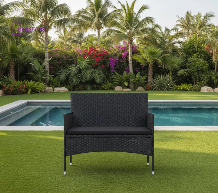 Rino Outdoor 2 seater Sofa (Black) - Sofa Sets