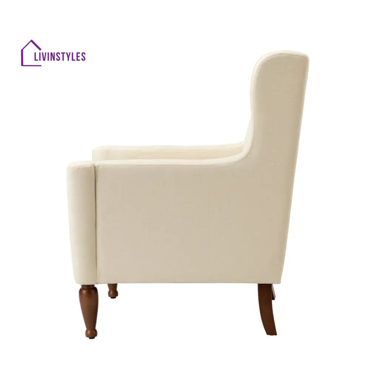 Rishika Solid Wood Frame and Fabric Arm Chair | Living Room Chair | Lounge Chair