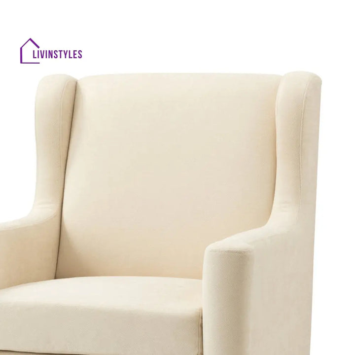 Rishika Solid Wood Frame and Fabric Arm Chair | Living Room Chair | Lounge Chair