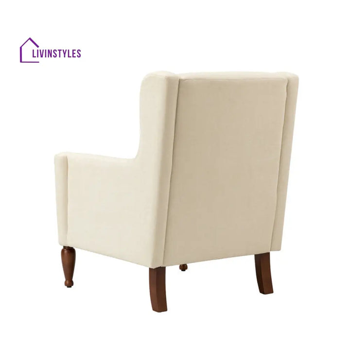Rishika Solid Wood Frame and Fabric Arm Chair | Living Room Chair | Lounge Chair