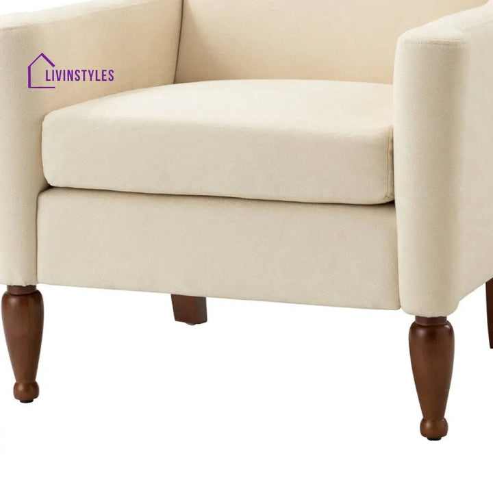 Rishika Solid Wood Frame and Fabric Arm Chair | Living Room Chair | Lounge Chair