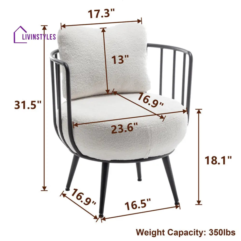 Ritambhara Metal and Fabric Arm Chair | Living Room Chair | Lounge Chair