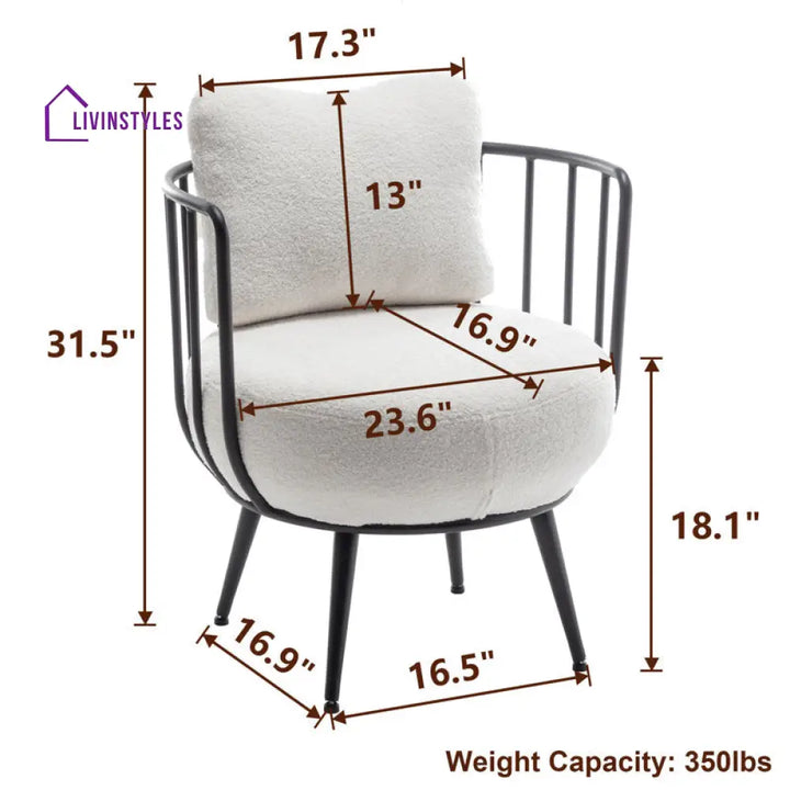 Ritambhara Metal and Fabric Arm Chair | Living Room Chair | Lounge Chair