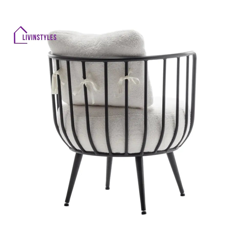 Ritambhara Metal and Fabric Arm Chair | Living Room Chair | Lounge Chair