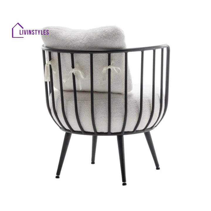 Ritambhara Metal and Fabric Arm Chair | Living Room Chair | Lounge Chair