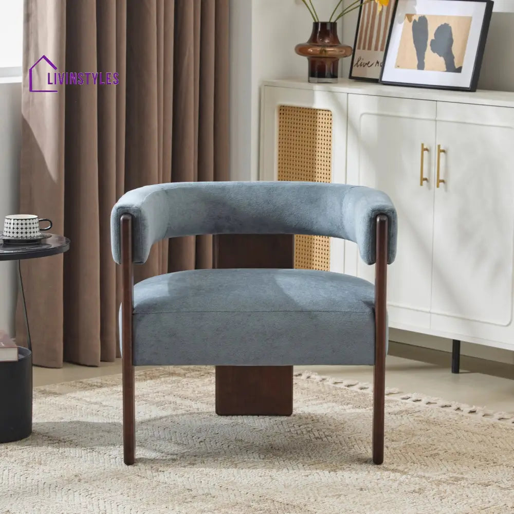 Ritvika Solid Wood and Fabric Arm Chair | Living Room Chair | Lounge Chair