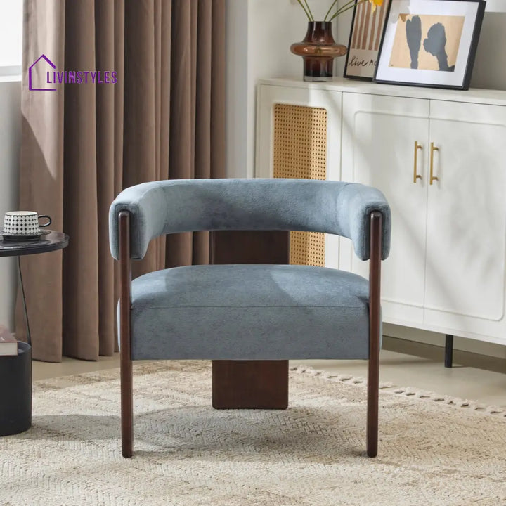 Ritvika Solid Wood and Fabric Arm Chair | Living Room Chair | Lounge Chair