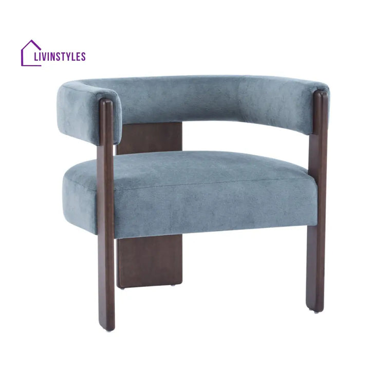 Ritvika Solid Wood and Fabric Arm Chair | Living Room Chair | Lounge Chair