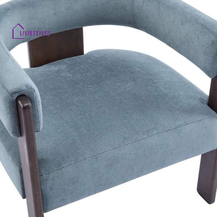 Ritvika Solid Wood and Fabric Arm Chair | Living Room Chair | Lounge Chair