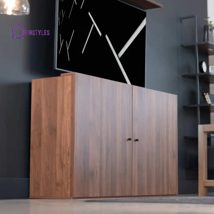 River Wooden Finish Tv Unit Stand for Living Room