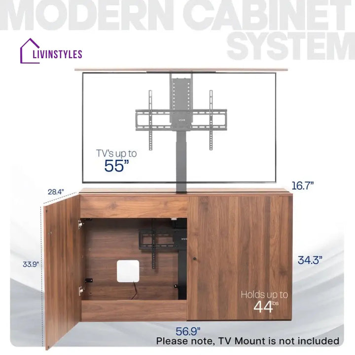 River Wooden Finish Tv Unit Stand for Living Room