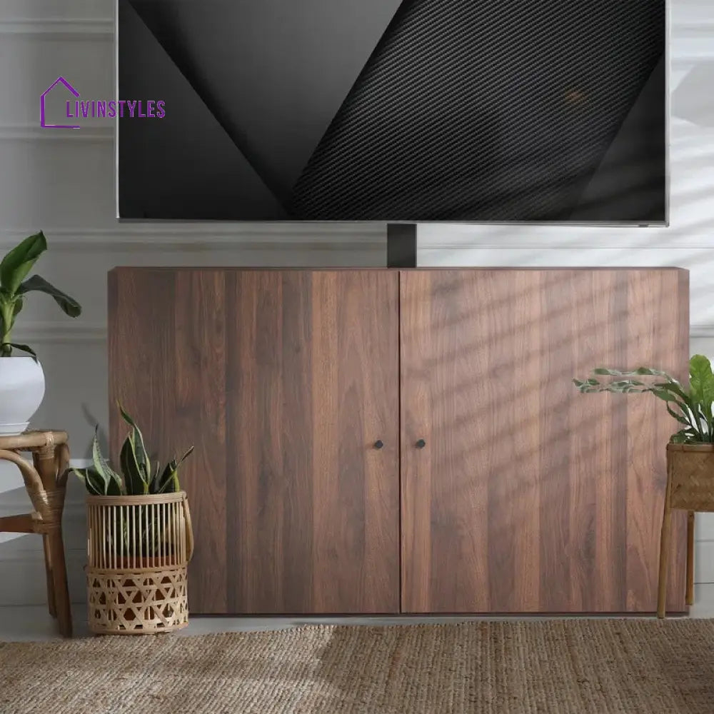 River Wooden Finish Tv Unit Stand for Living Room