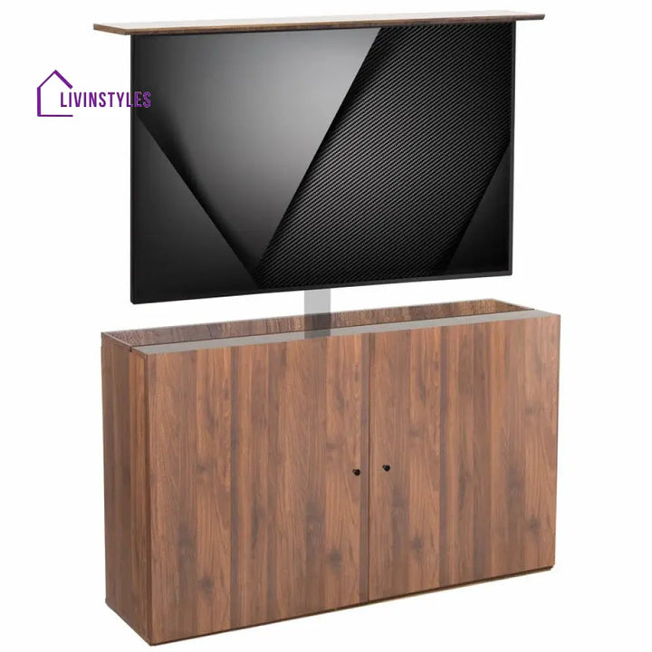 River Wooden Finish Tv Unit Stand for Living Room