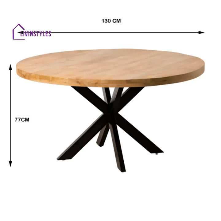 Riya Rough Mango Wood Round Dining Table