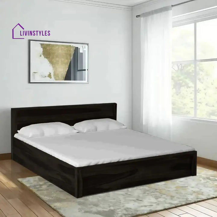 Acro Solid Wood Storage Beds Queen / Walnut Bedroom Furniture Sets