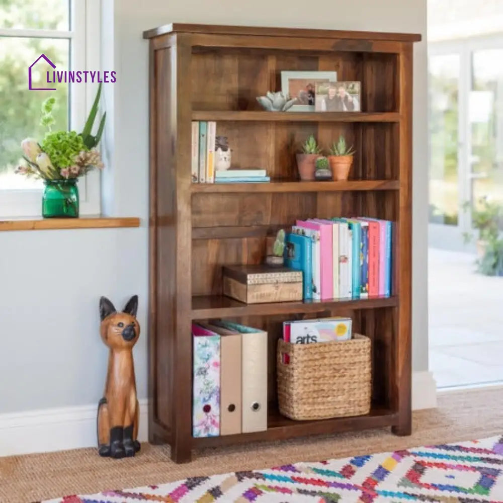 Riya Wooden Bookshelf in Honey Finish