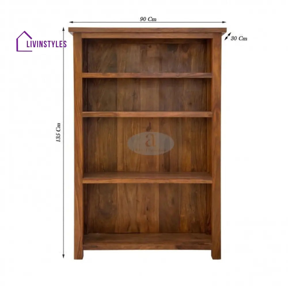 Riya Wooden Bookshelf in Honey Finish