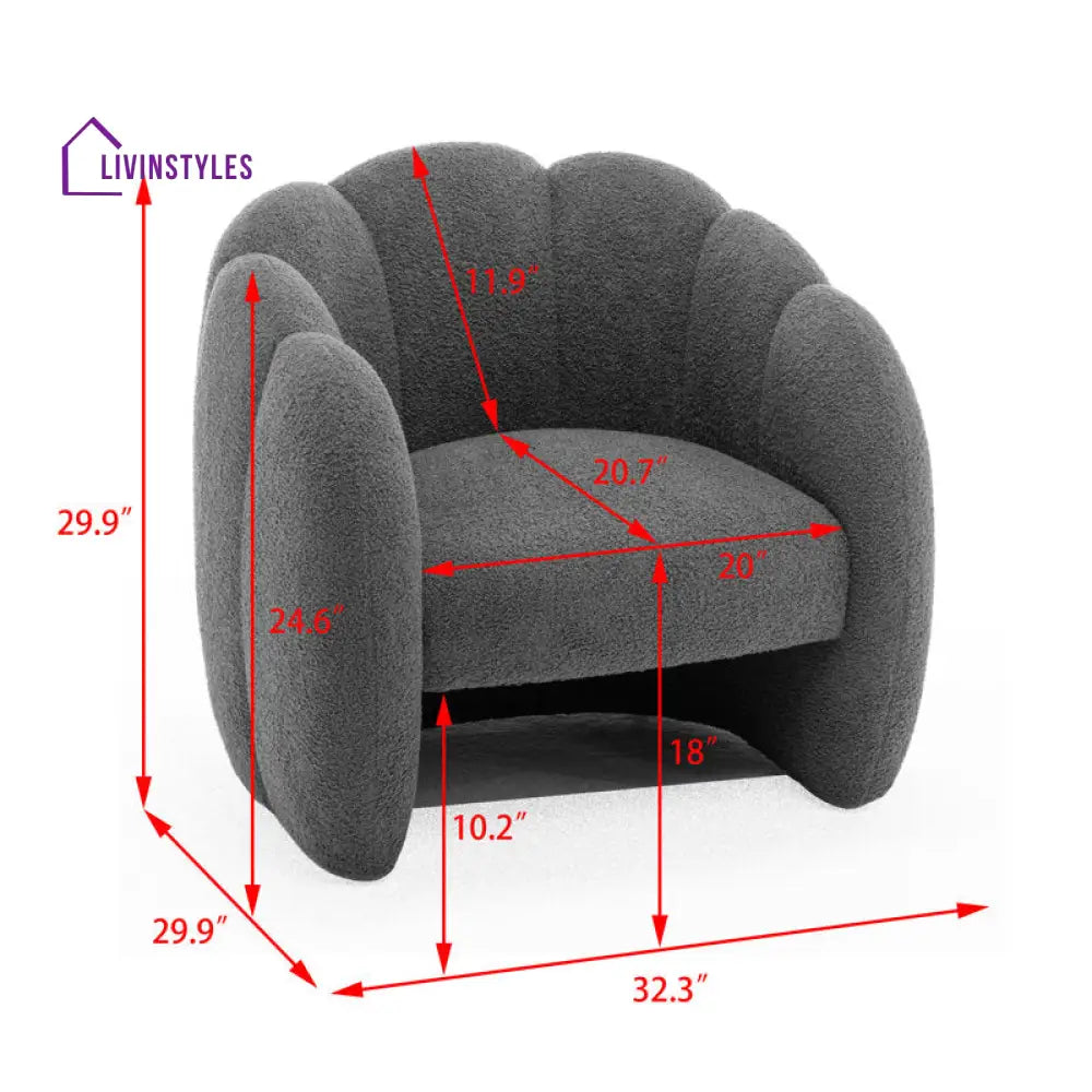 Riyana Solid Wood and Fabric Arm Chair | Living Room Chair | Lounge Chair