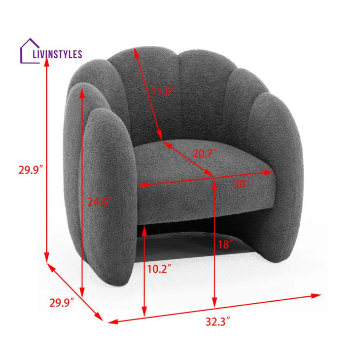 Riyana Solid Wood and Fabric Arm Chair | Living Room Chair | Lounge Chair