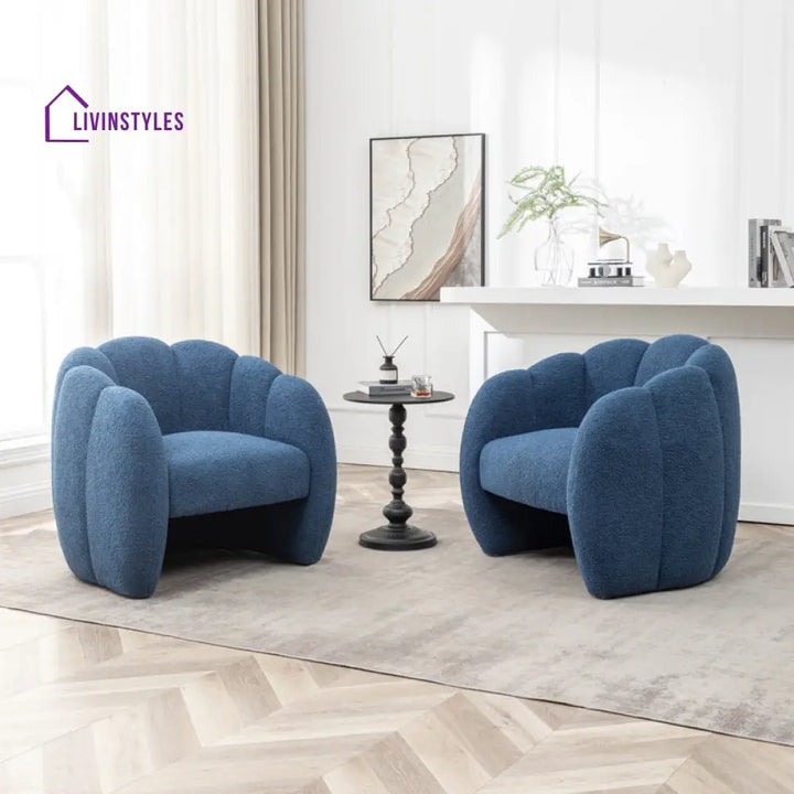 Riyana Solid Wood and Fabric Arm Chair | Living Room Chair | Lounge Chair