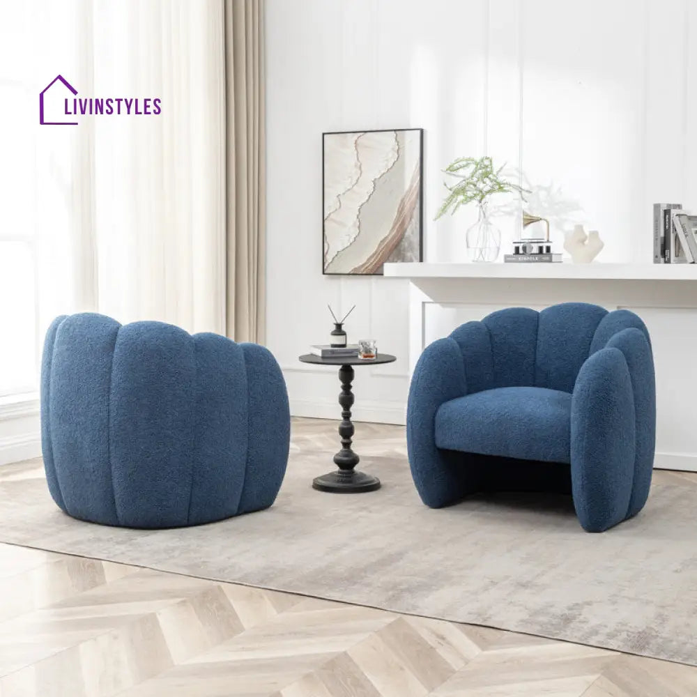 Riyana Solid Wood and Fabric Arm Chair | Living Room Chair | Lounge Chair