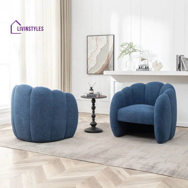 Riyana Solid Wood and Fabric Arm Chair | Living Room Chair | Lounge Chair